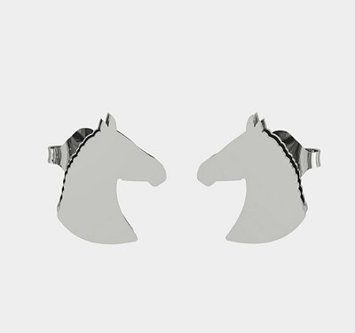 Brinco cabeça cavalo prata 925