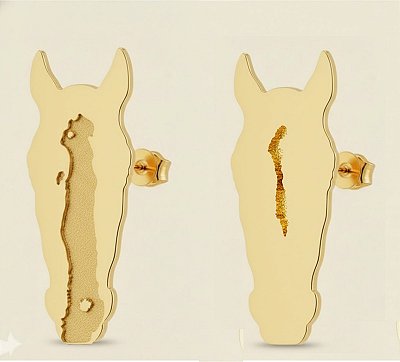 Brinco carinha personalizada ouro 18k