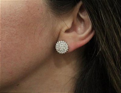 Brinco chuveiro zirconia cravejada prata 925