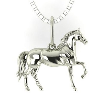 Colar cavalo 3d em prata 925