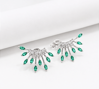 Ear cuff chuveiro navete prata 925