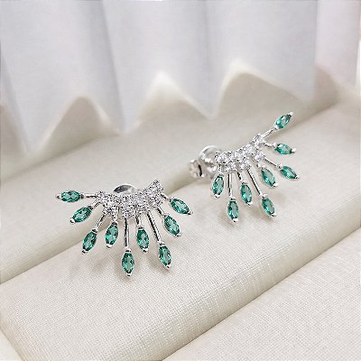 Ear cuff chuveiro navete prata 925