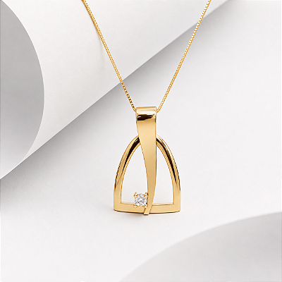 Colar estribo Arch prata 925 banhado a ouro 18k