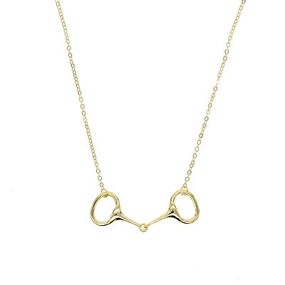 Colar bridão prata 925 banhado ouro 18k