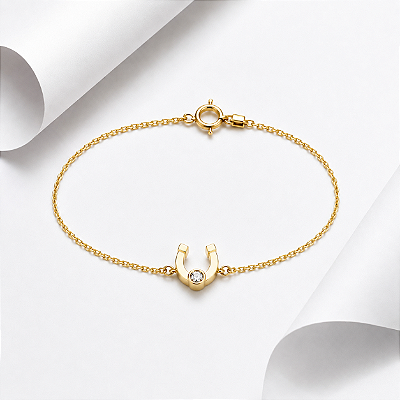 Pulseira ferradura Lumieri em prata 925 banhada a ouro 18k