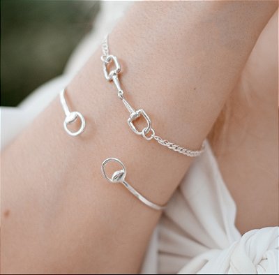 Pulseira bridão G prata 925