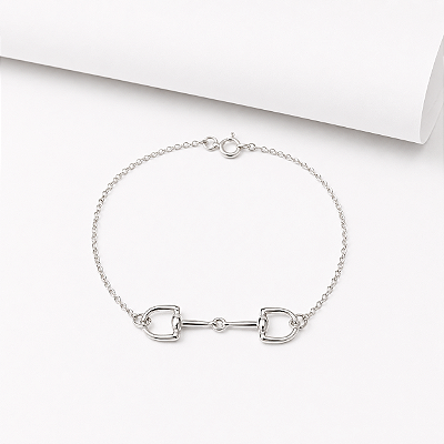 Pulseira bridão G prata 925
