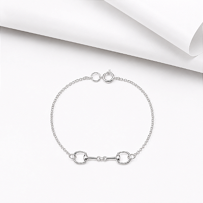 Pulseira mini bridão prata 925