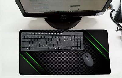 Mouse Pad / Desk Pad Grande 30x70 Linha Office - Listras Verdes