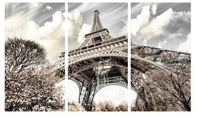 Quadro Digital - Torre Eiffel - 100x200 - 3pçs