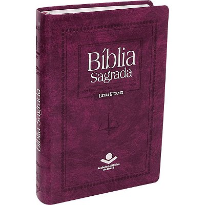 Bíblia Sagrada Letra Gigante com índice digital - Couro sintético Púrpura nobre