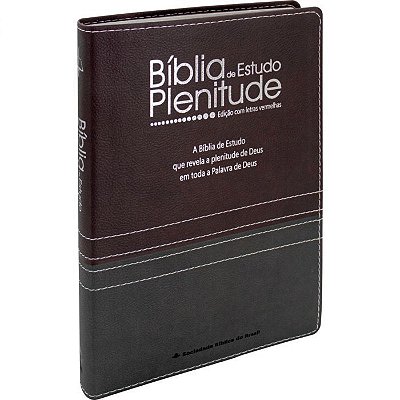 Bíblia De Estudo Plenitude Almeida Revista E Corrigida Capa Luxo Vinho