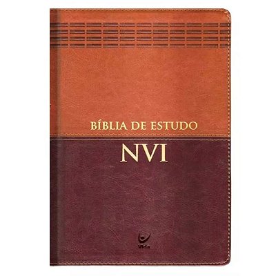 Bíblia De Estudo Nova Versão Internacional Luxo Marrom E Caramelo