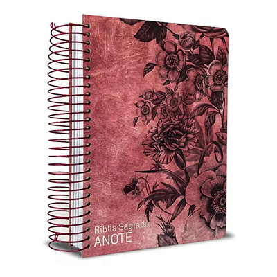 Bíblia Anote Espiral Nvi Capa Dura Journaling Feminina Flores Lançamento