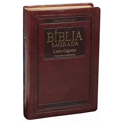 Bíblia Sagrada Letra Gigante com índice - Capa Couro sintético Marrom nobre: Almeida Revista e Atualizada (ARA)