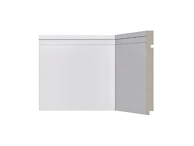 Rodapé Santa Luzia Branco 20cm modelo 505 - preço por barra com 2,40 metros lineares
