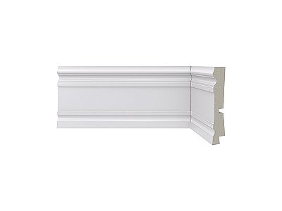 Rodapé 444 branco de poliestireno com 9,6 cm de altura Santa Luzia - Preço da barra com 2,40 ml