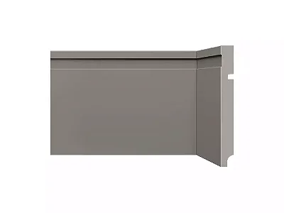 Rodapé 480 cinza titanium de poliestireno com 15 cm de altura Santa Luzia - Preço da barra com 2,40 m