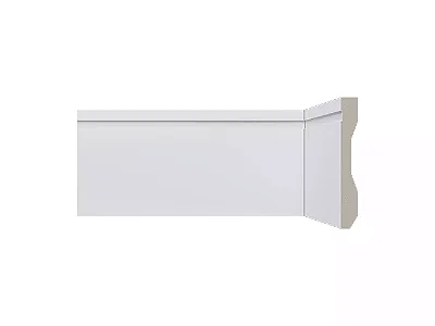 Santa Luzia Rodapé 10cm Branco em poliestireno LEV 102 com friso - preço da barra com 2,40 ml