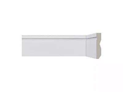 Santa Luzia Rodapé 07cm Branco em poliestireno LEV 72 com friso - preço da barra com 2,40 ml