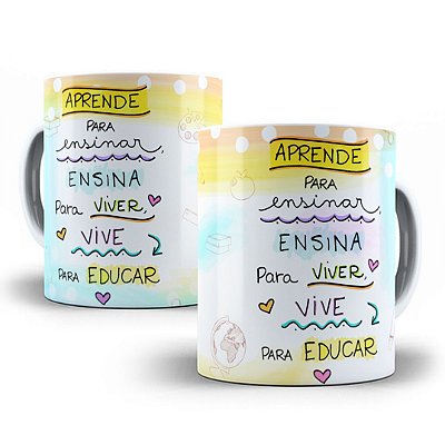 Caneca personalizada aprende para ensinar