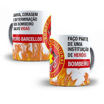 Caneca personalizada  Bombeiro Militar personalizada com brasão e nome qualquer estado