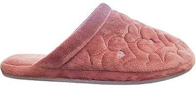Chinelo Pantufa Leffa Feminina Bodado Coração 586