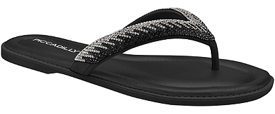 Chinelo Piccadilly Gabi Rasteira Strass Bicolor 508039