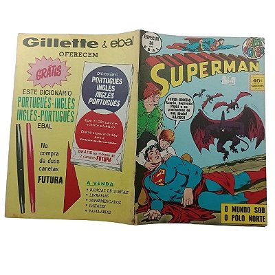 SUPERMAN EM CORES nº 38 - ED EBAL - ANO 1974