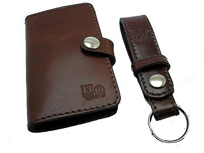 Kit Porta Cartão crédito ou Banco + Chaveiro Brown
