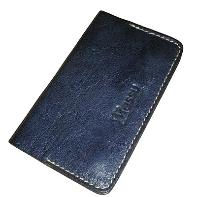Carteira Slim Feminina - Couro Legítimo - Cor Azul