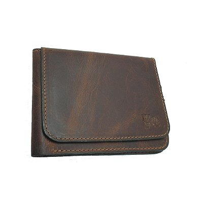 Carteira Couro Masculina - Cnh - Cor Oil Pinhão