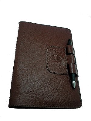 Capa Em Couro Legítimo Para Planner - Cor Pinhão Elefante