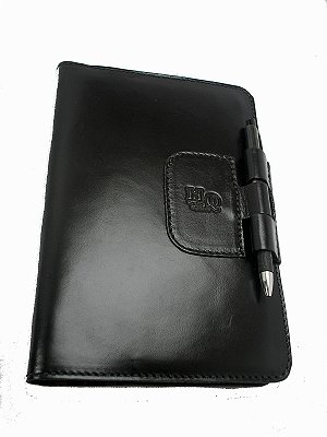 Capa Em Couro Legítimo Para Planner - Cor Preto liso