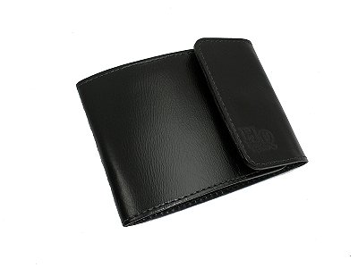 Porta Talão Cheques Em Couro Legítimo - Preto liso