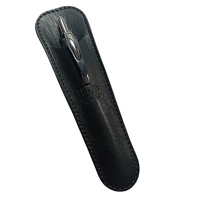 Porta Caneta/ Lapiseira - Couro Legítimo - preto