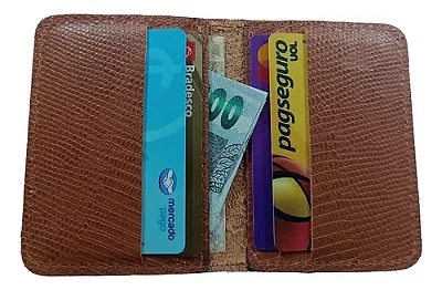 Porta cartões Banco ou Crédito em couro - Marron reptil