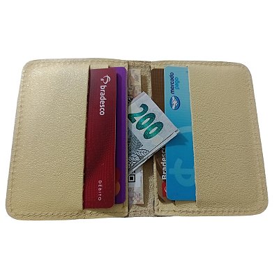 Porta cartões Banco ou Crédito em couro - Amarelo