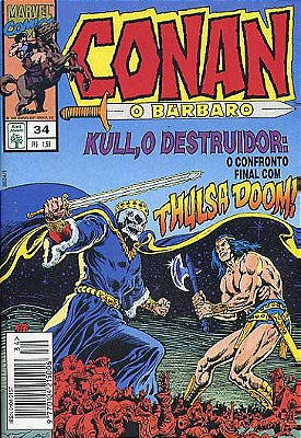 CONAN O BARBARO Nº 34 - Formatinho colorido - ED ABRIL