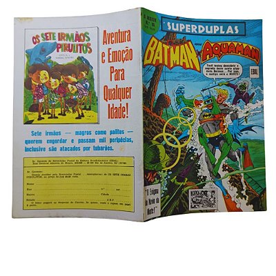 SUPERDUPLAS - A MAIOR nº 16 BATMAN VS AQUAMAN ( FORMATINHO COLORIDO ) - EBAL ano 1979