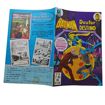 BATMAN E DOUTOR DESTINO / Nº 59 ( FORMATINHO COLORIDO ) - EBAL ano 1981