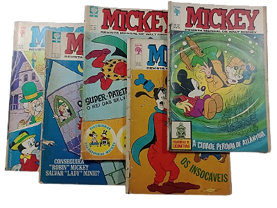 MICKEY nºs 156, 166, 180, 186 E 193 - ANOS 1965 A 1968 - ED ABRIL