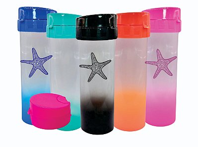 Garrafa eco word 480ML com tampa - CRISTAL DEGRADÊ