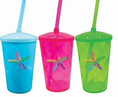 Copo TWISTER 300ML com tampa e canudo.