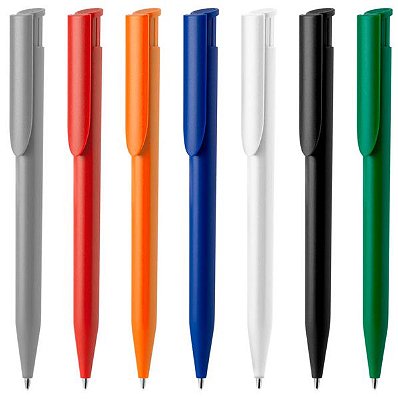 Caneta Plástica Caneta plástica esferográfica retrátil escrita em azul