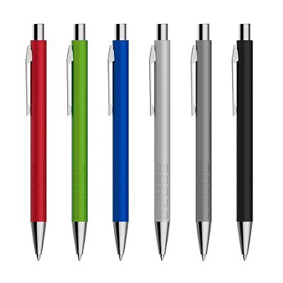 Caneta esferográfica em alumínio.