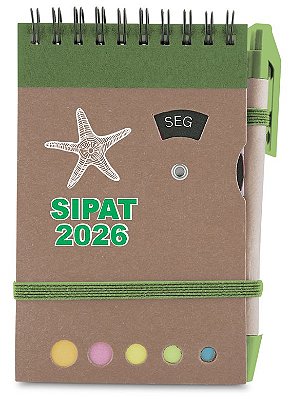 Mini Caderno SIPAT com capa em papel kraf.