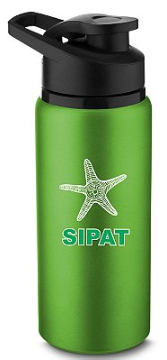 Garrafa de alumínio com capacidade de até 650ml SIPAT.