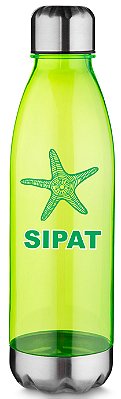 Garrafa plástica com capacidade de até 700 ml verde SIPAT.
