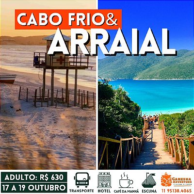 ZZJ5 - Final de semana 17 a 19/Out- Cabo Frio & Arraial do Cabo - RJ